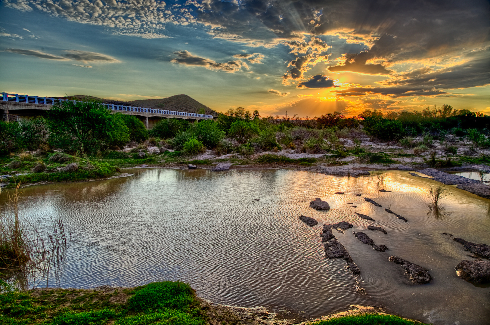 Sonnenuntergang Gamka Fluss