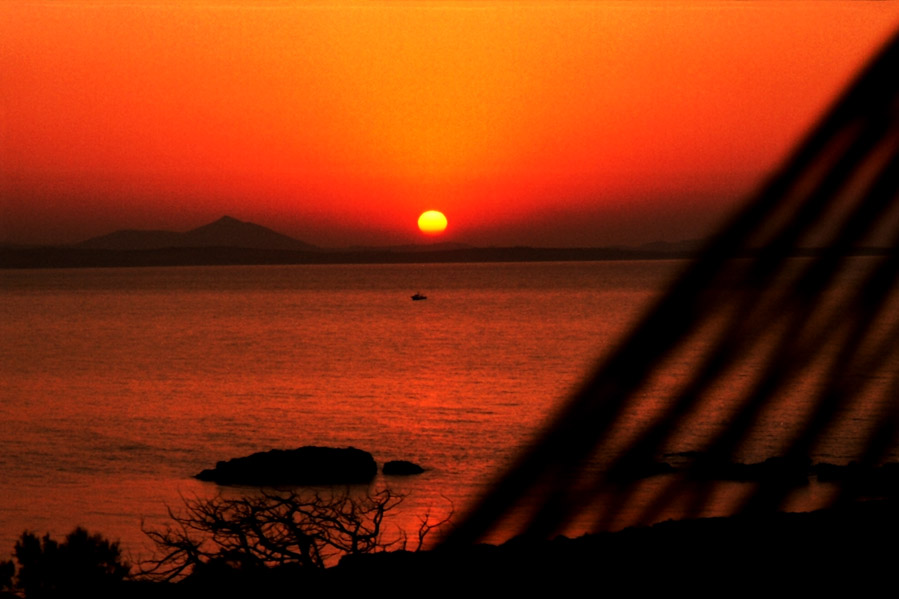 Sonnenuntergang gegen Paros