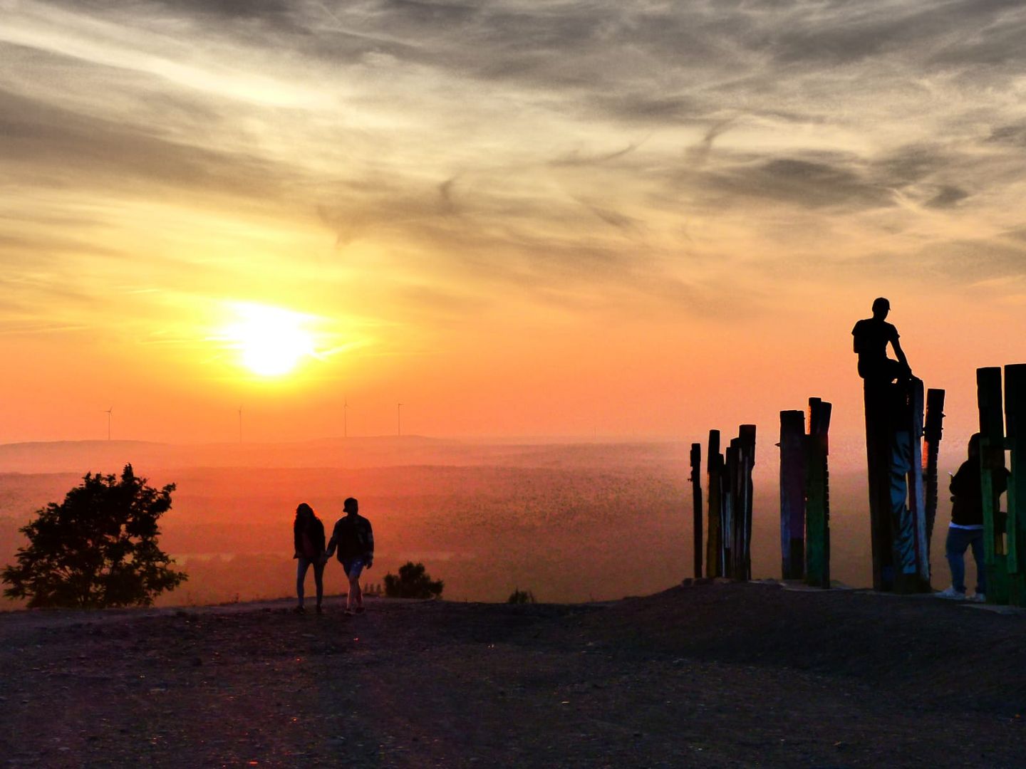 Sonnenuntergang gesehen von der Halde Haniel in Bottrop   