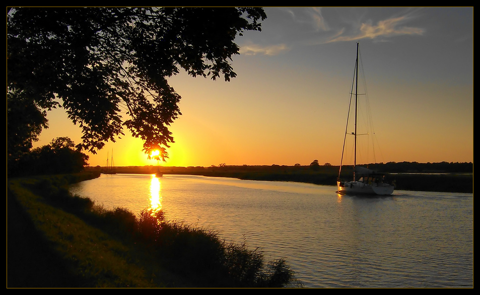 Sonnenuntergang, Greifswald, am Ryck