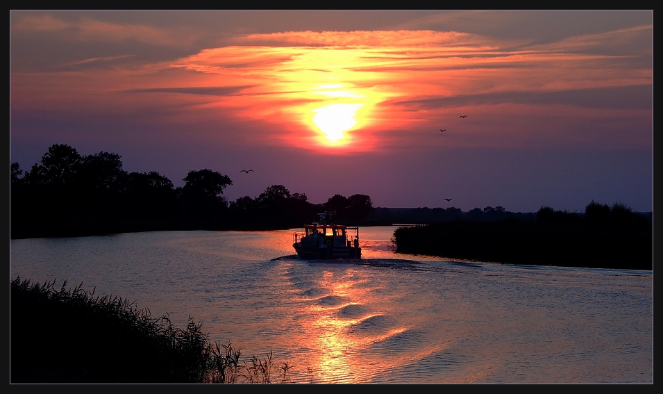 Sonnenuntergang, Greifswald, am Ryck