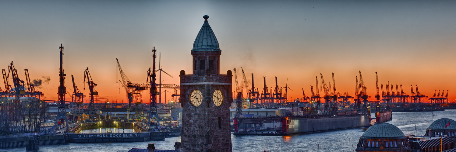 Sonnenuntergang Hafen Hamburg