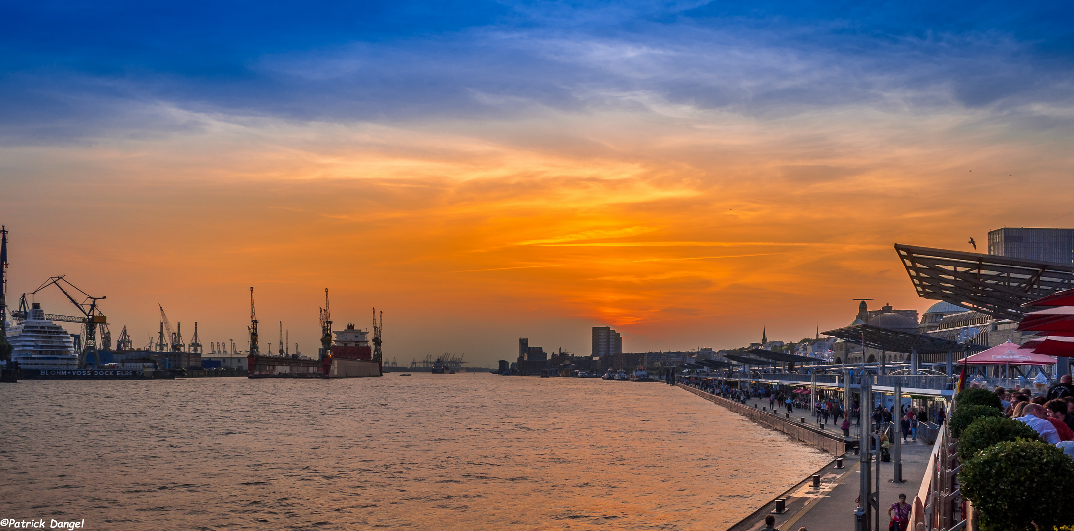 Sonnenuntergang Hafen Hamburg