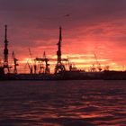 Sonnenuntergang Hafen Hamburg