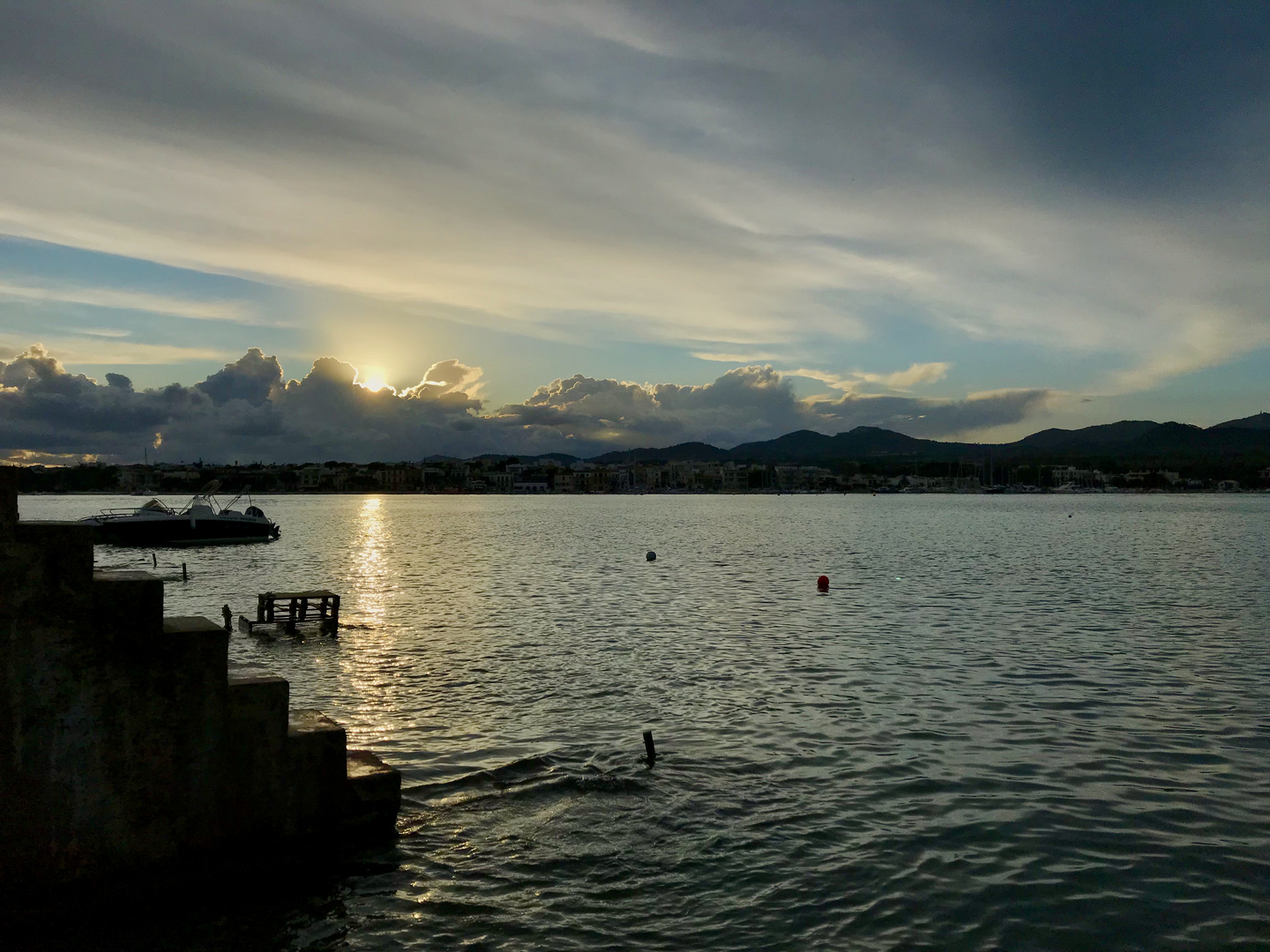 Sonnenuntergang Hafen von Portocolom, Mallorca