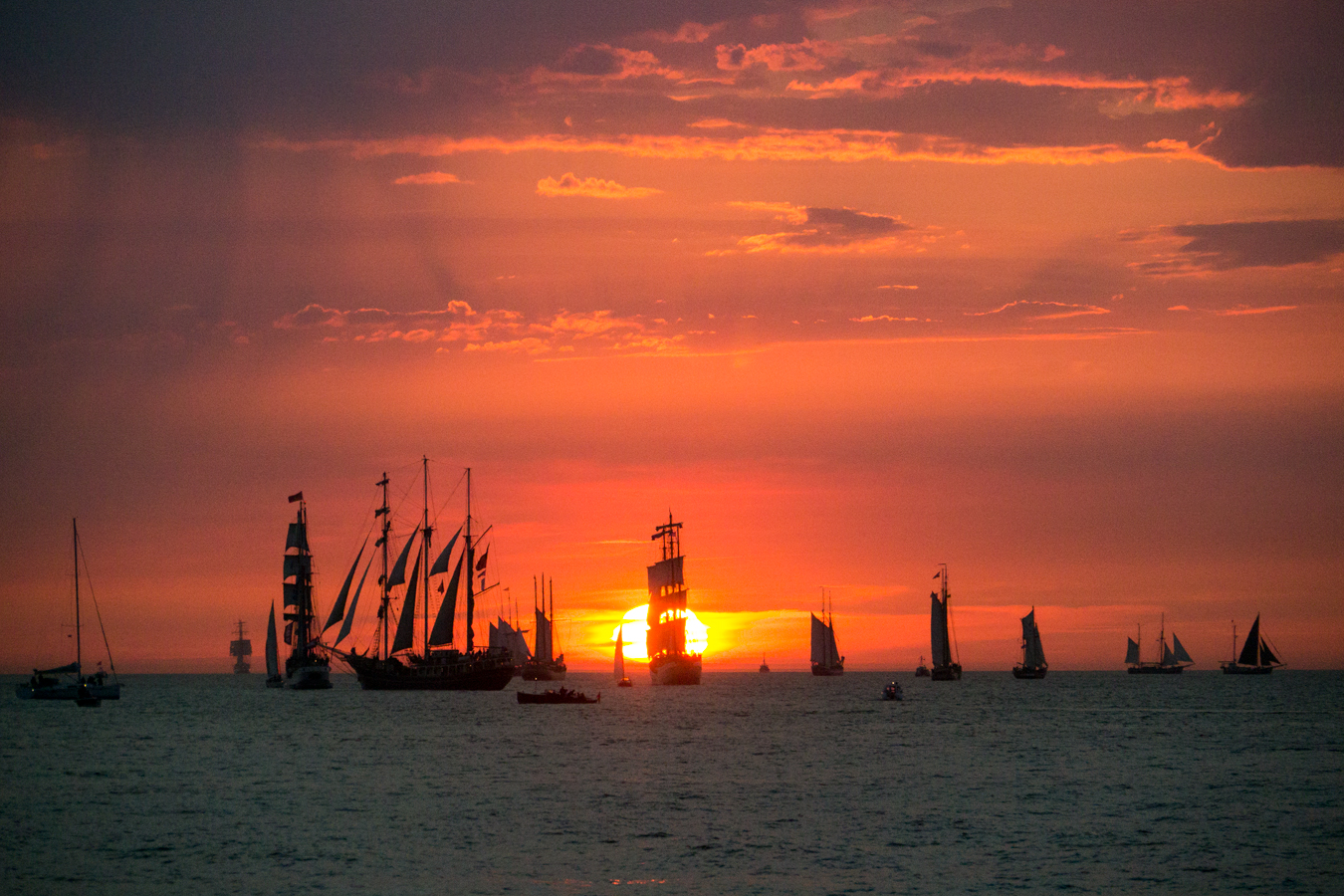 Sonnenuntergang Hanse Sail 2015