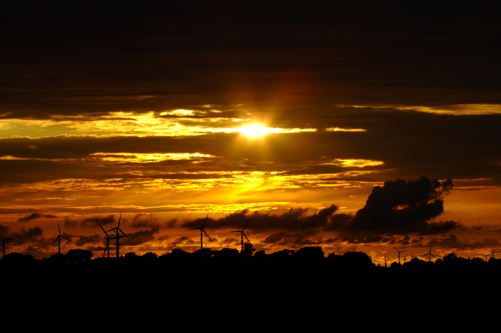 Sonnenuntergang , Heide , lichterspiel