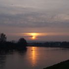 Sonnenuntergang, Herbst, Dresden, Pieschen Elbe