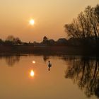 Sonnenuntergang heute Abend im Stadtpark