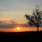 Sonnenuntergang heute Abend zwischen Gleina und Klix im Kreis Bautzen