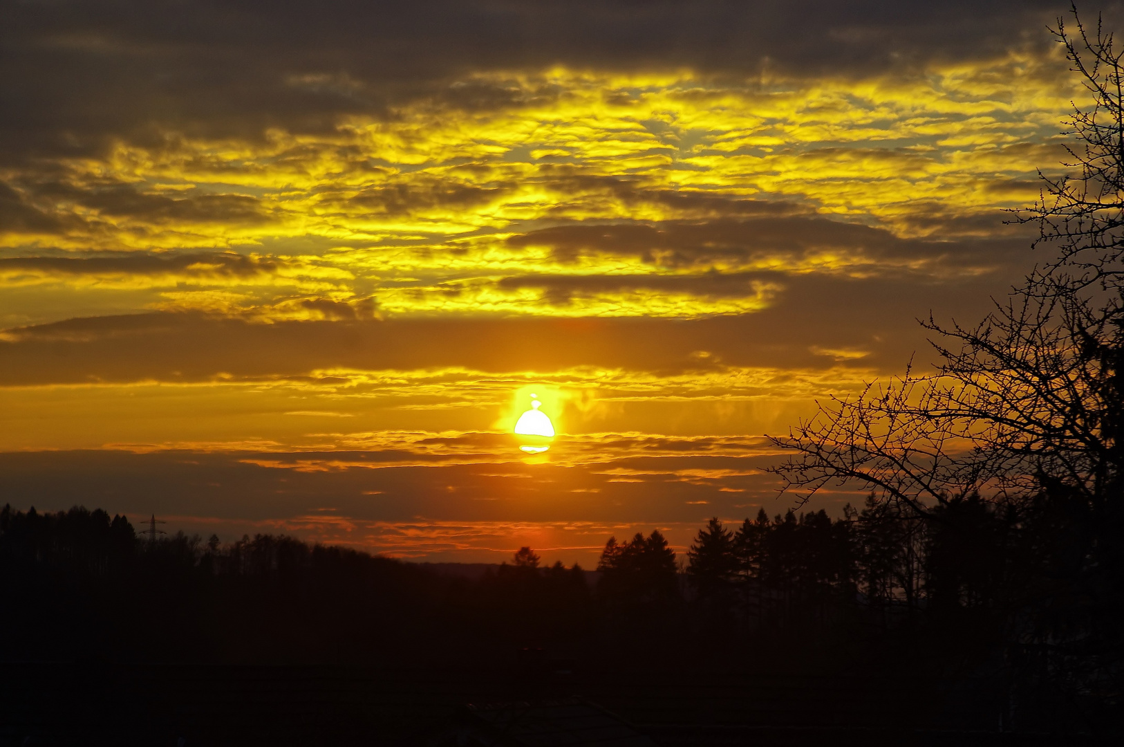 Sonnenuntergang heute über Arnsberg