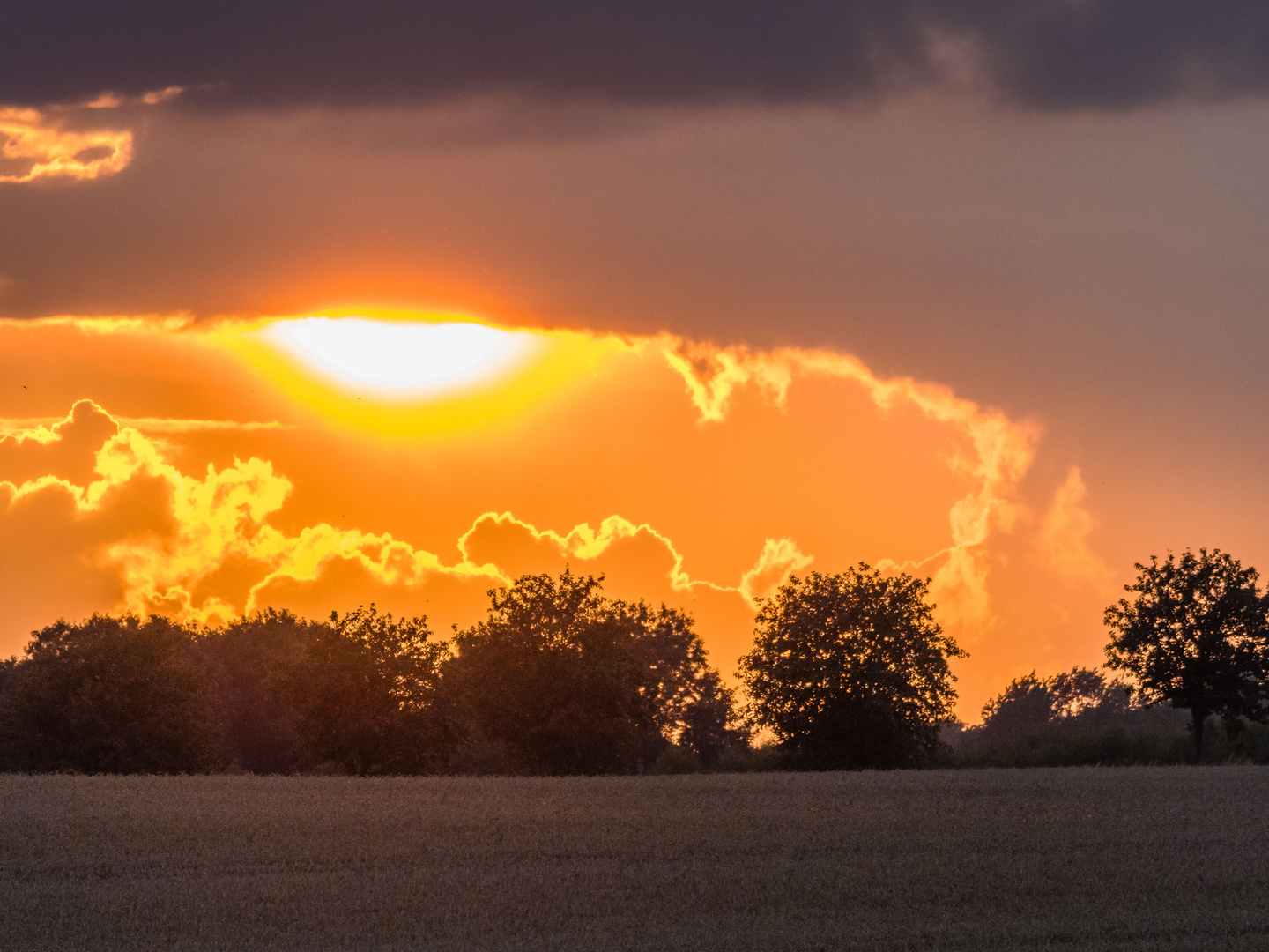 Sonnenuntergang hinter dem Hügel Foto & Bild deutschland, europe