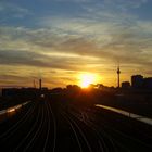 Sonnenuntergang hinter dem Ostbahnhof