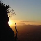 Sonnenuntergang hinter dem Tafelberg