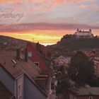 Sonnenuntergang hinter der Festung Marienberg