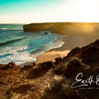 Sonnenuntergang hinter der Küstenlinie Australiens