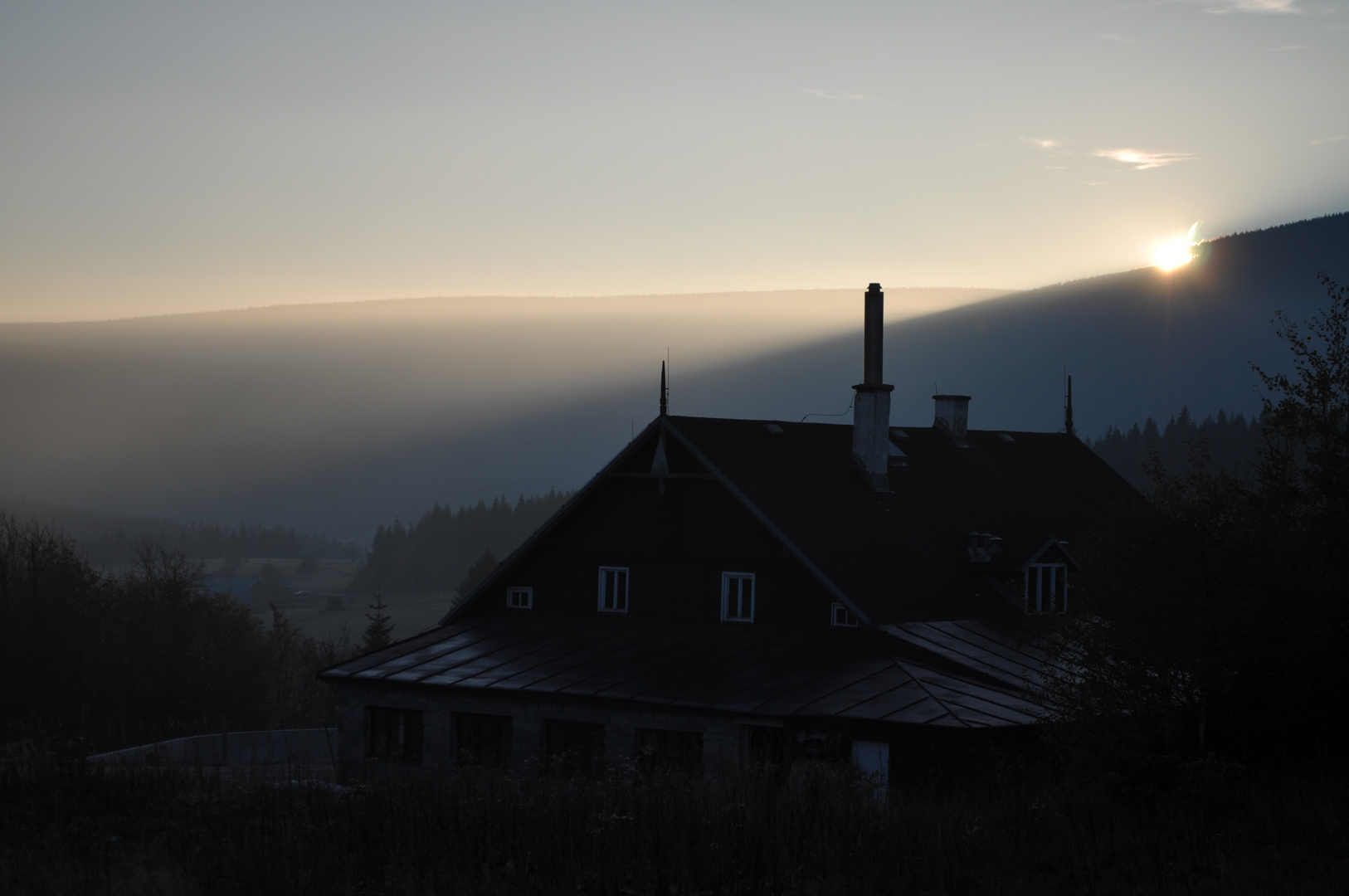 Sonnenuntergang hinter der Schneekope