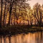 Sonnenuntergang hinter dünnem Eis