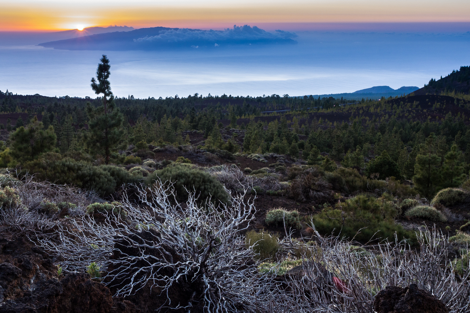 Sonnenuntergang hinter La Gomera