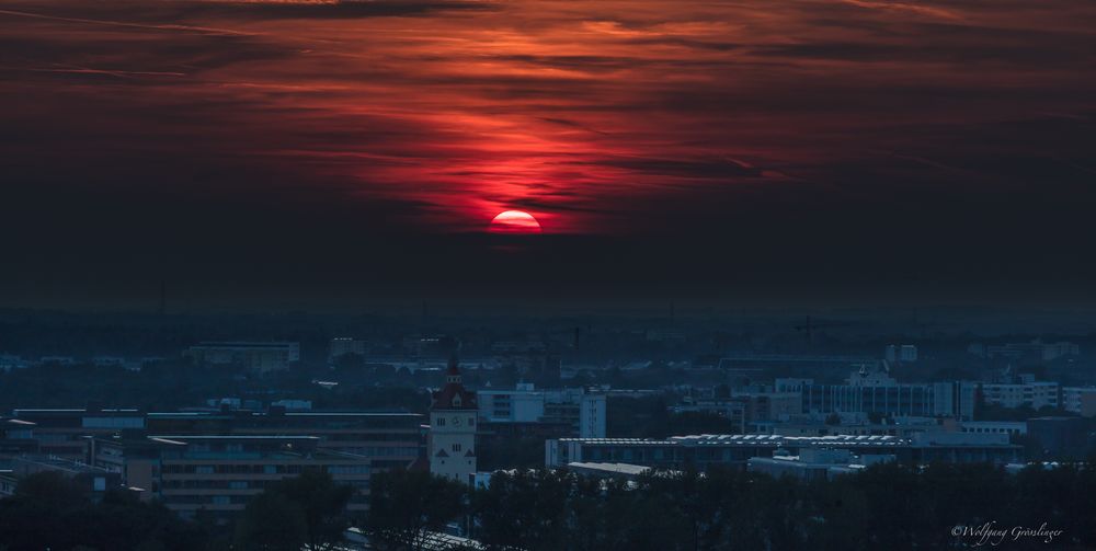 Sonnenuntergang hinter München