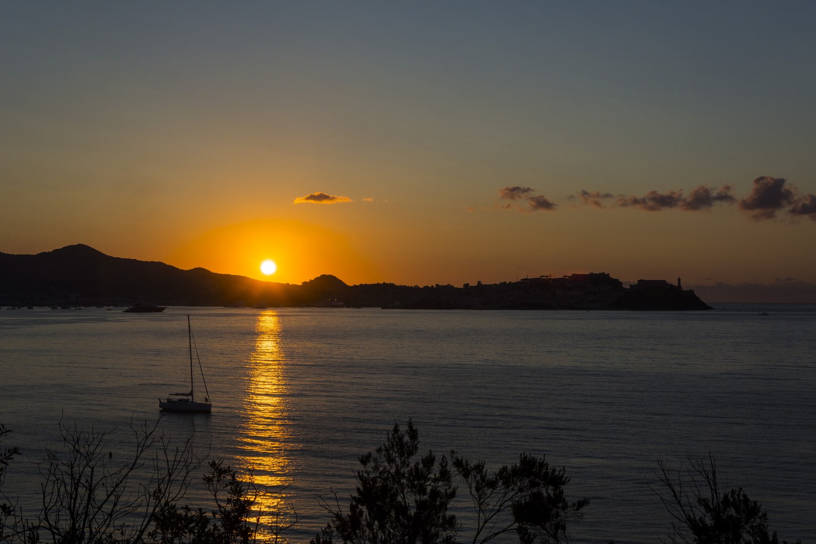 Sonnenuntergang hinter Portoferraio