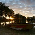 Sonnenuntergang hinter Rettungsboot