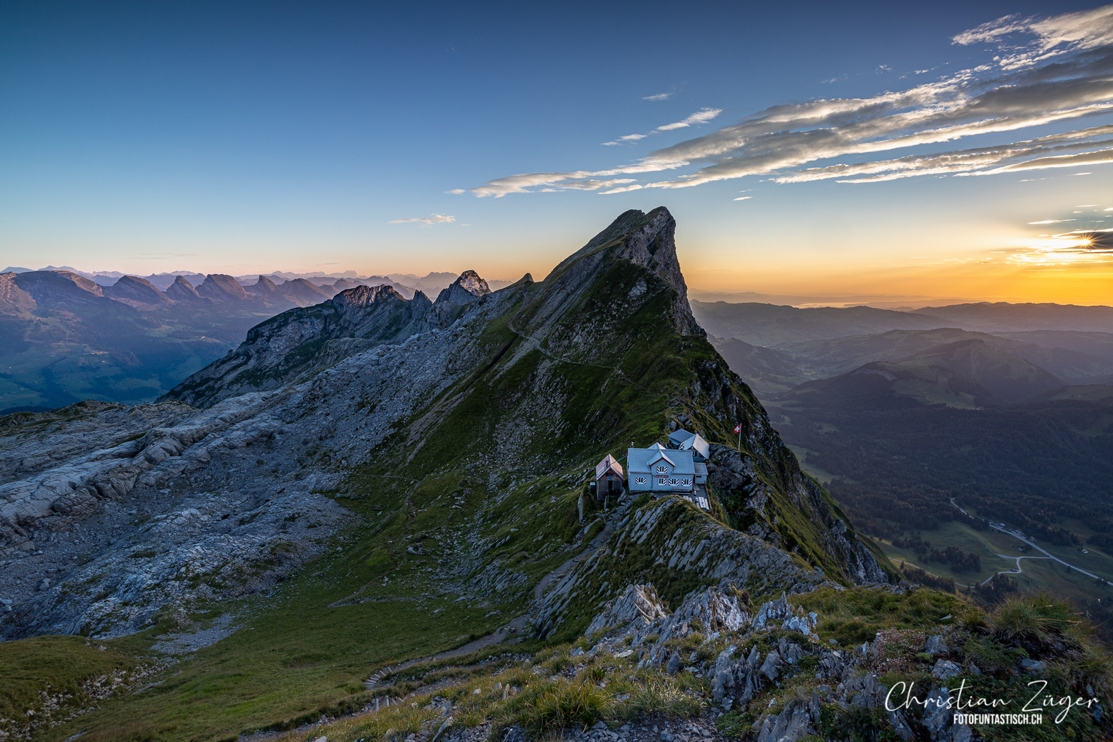 Sonnenuntergang hoch oben