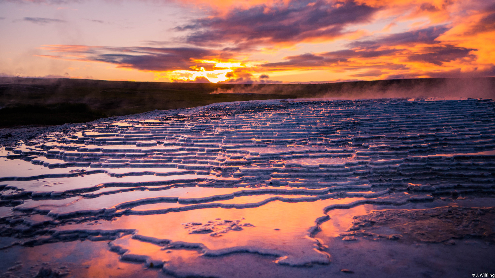 Sonnenuntergang Hveravellir, Island