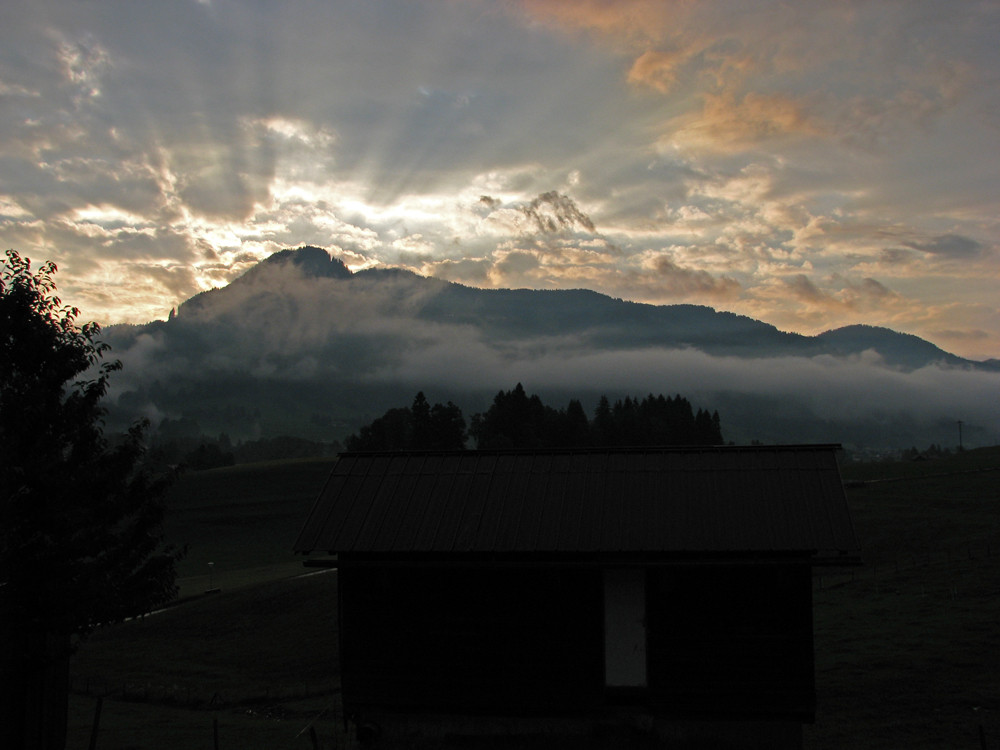 Sonnenuntergang im Allgäu