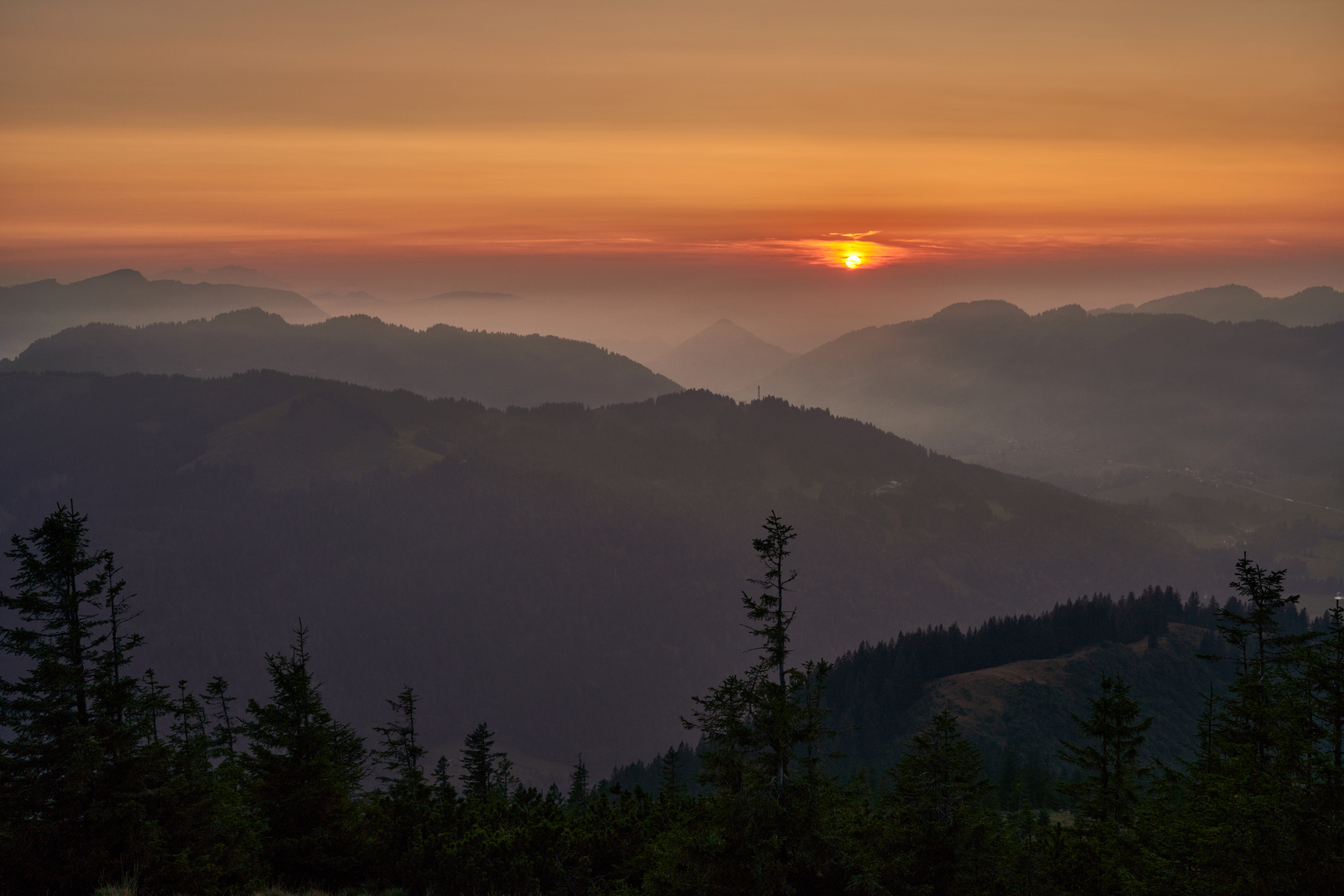 Sonnenuntergang im Allgäu