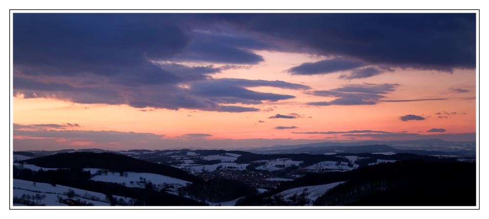 Sonnenuntergang im Alpenvorland