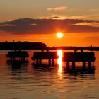 Sonnenuntergang im alten Hafen von Wismar