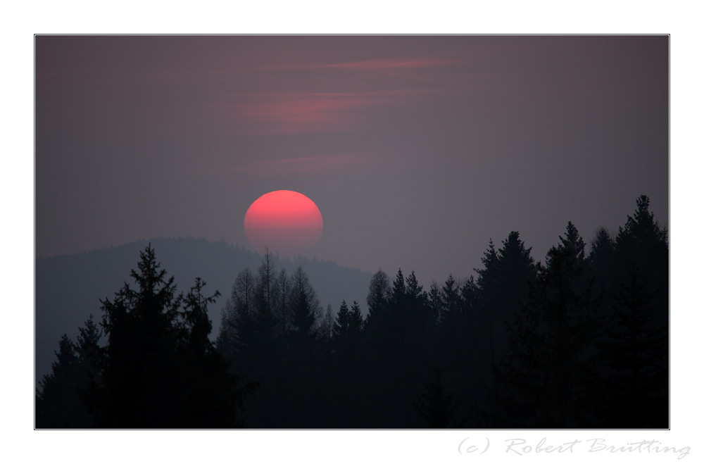 Sonnenuntergang im Bayerischen Wald