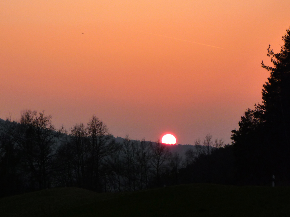 Sonnenuntergang im Bayerischen Wald