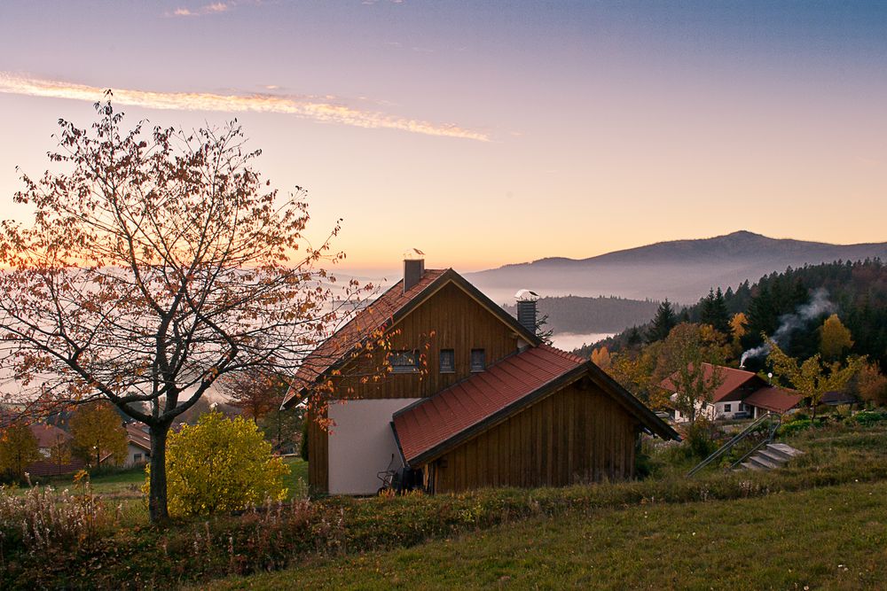 Sonnenuntergang im Bayerischen Wald