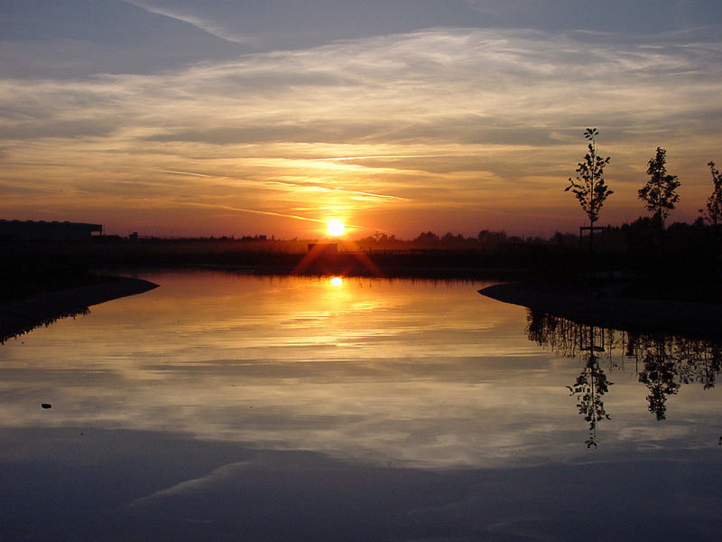 Sonnenuntergang im Belantispark