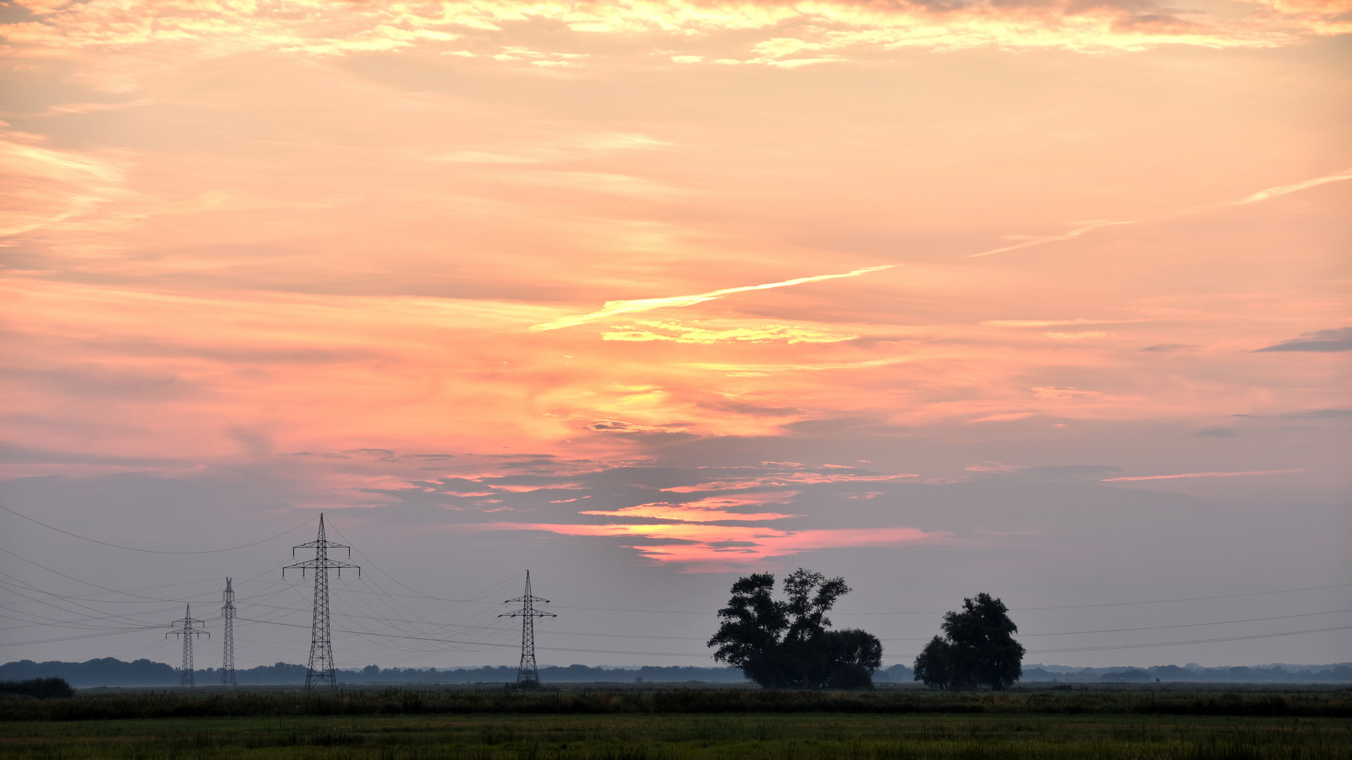 Sonnenuntergang im Bremer Blockland (vom 16.08.2020)