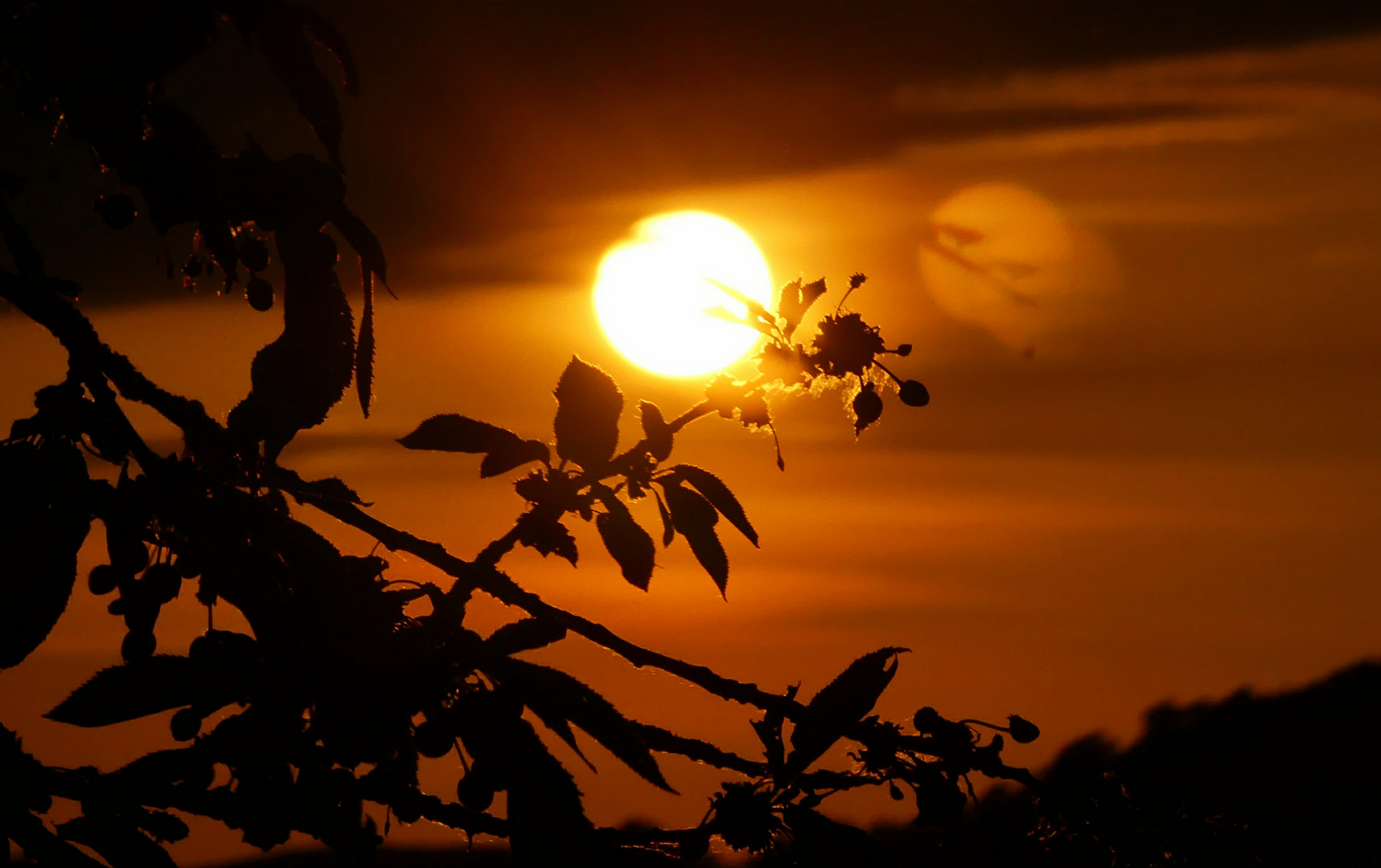 Sonnenuntergang im Busecker Land/Hessen