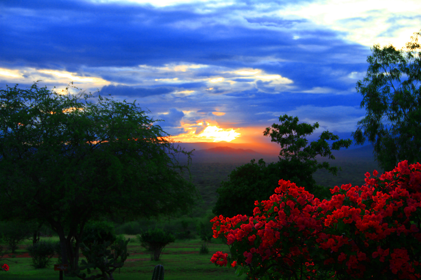 Sonnenuntergang im Camp