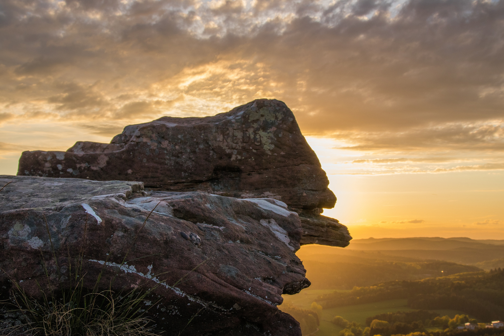 Sonnenuntergang im Dahner Felsenland