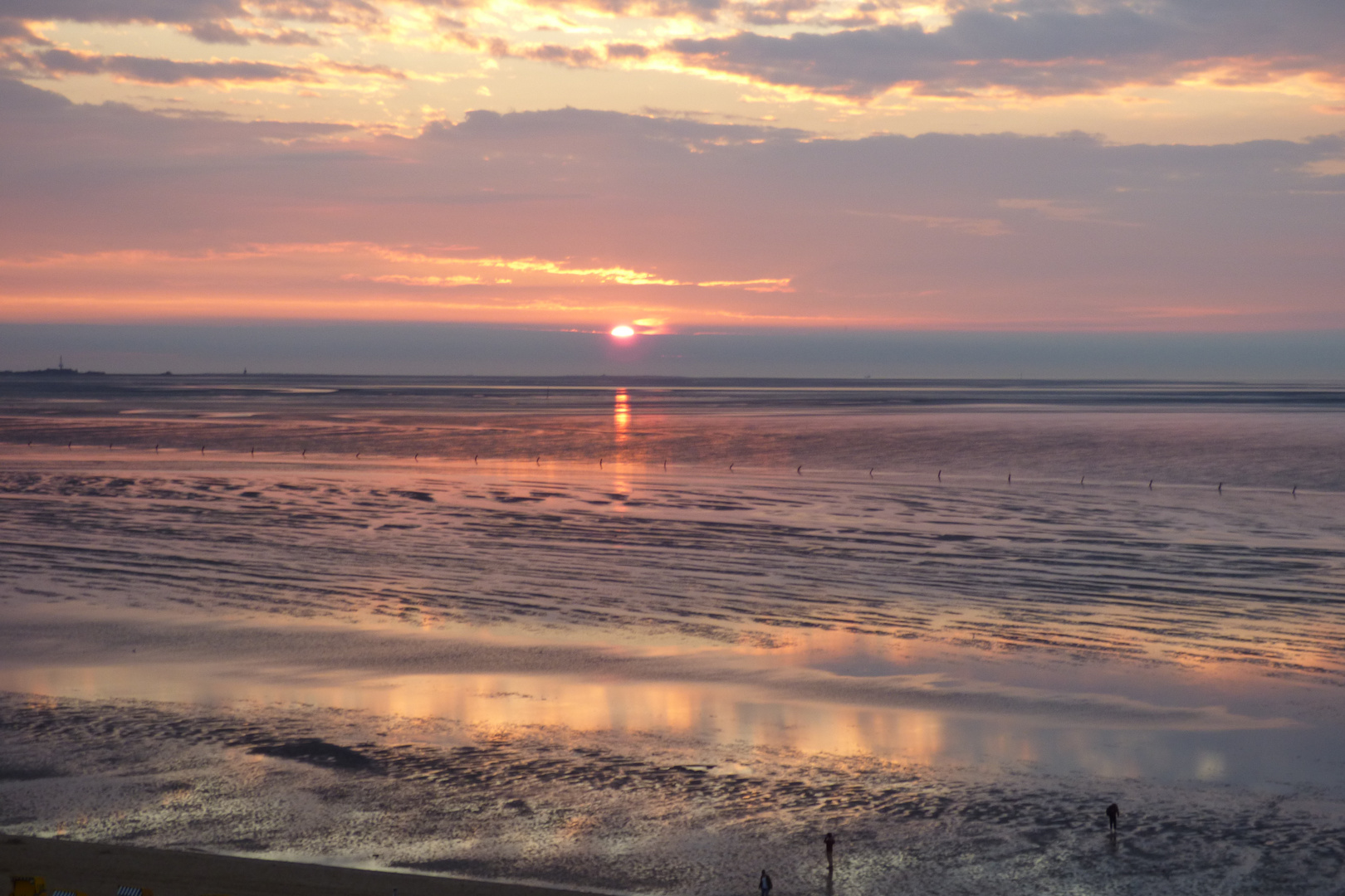 Sonnenuntergang im dem Wattenmeer bei Cuxhaven