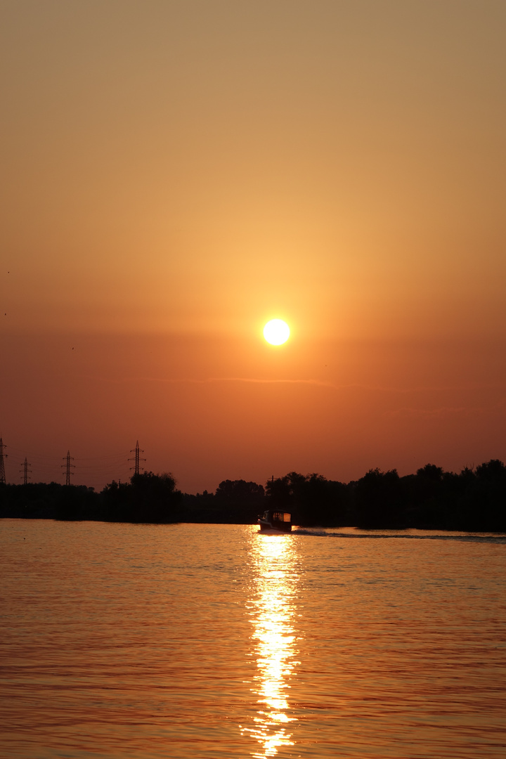 Sonnenuntergang im Donaudelta