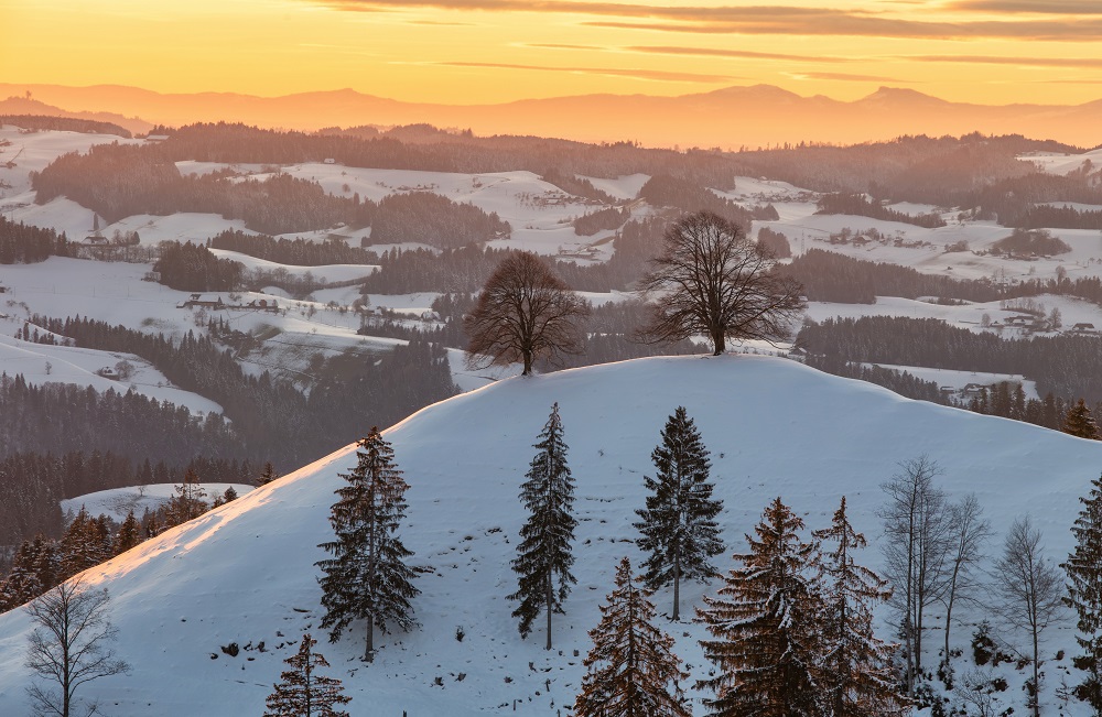 Sonnenuntergang im Emmental