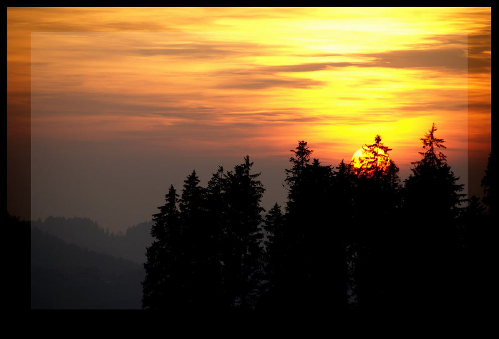 Sonnenuntergang im Emmental