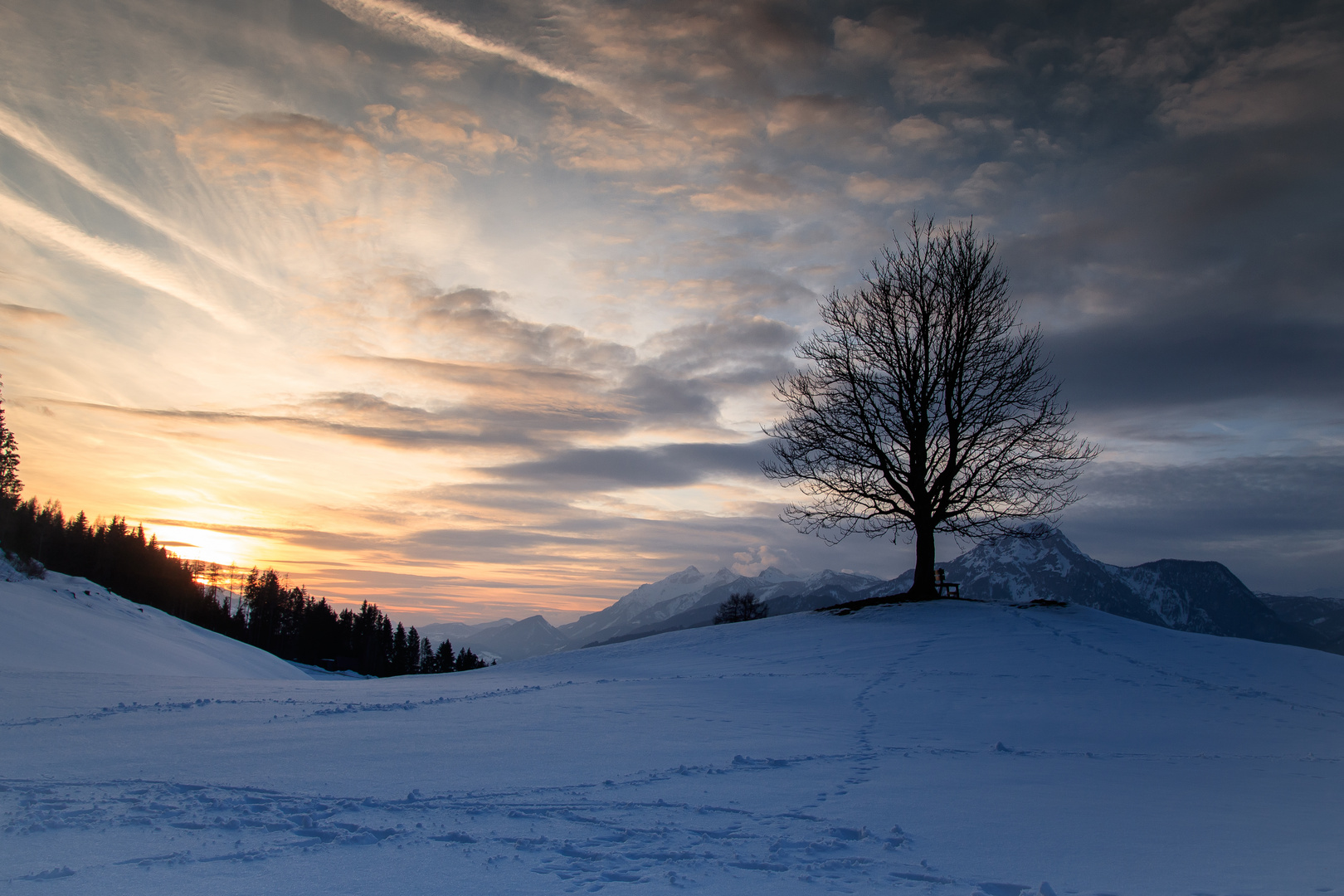 Sonnenuntergang im Ennstal