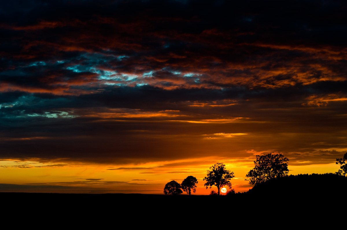 Sonnenuntergang im Erzgebirge