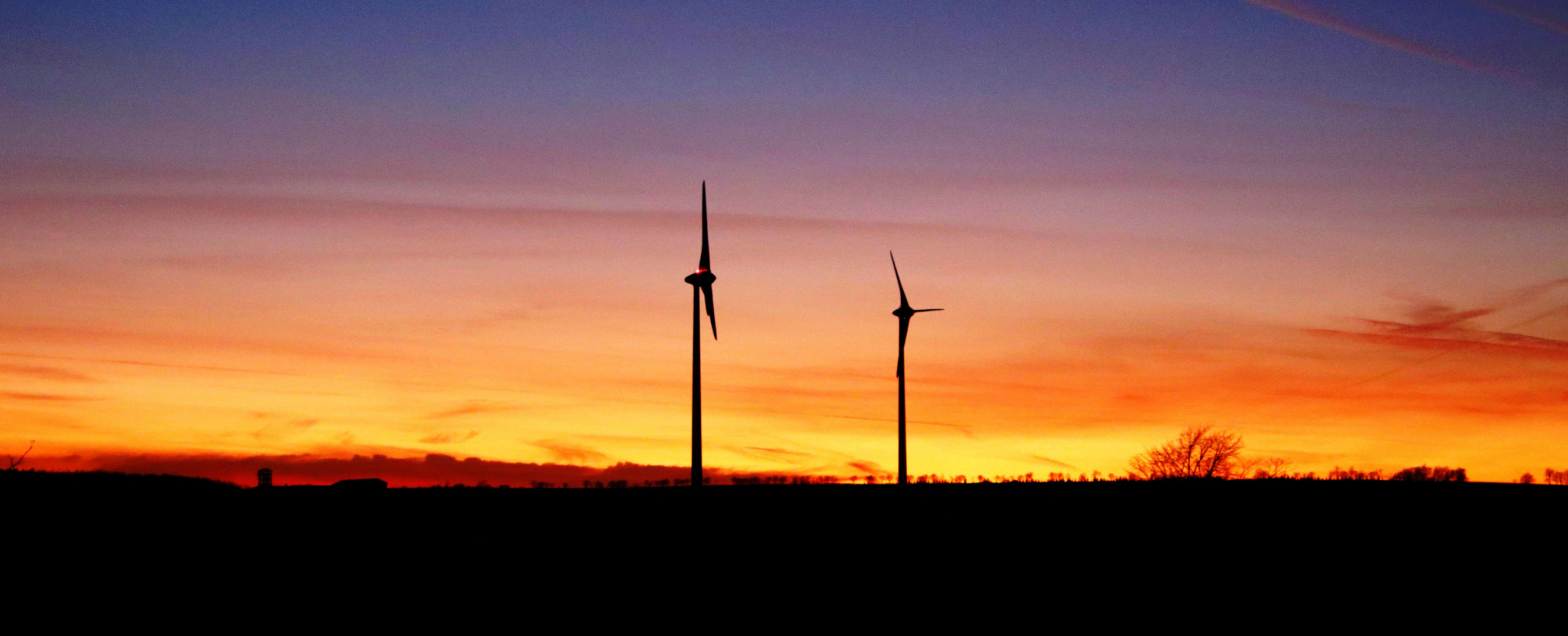 Sonnenuntergang im Erzgebirge.