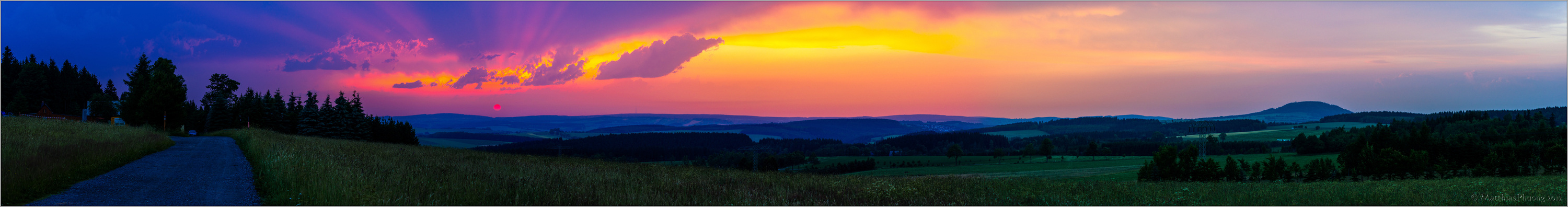 Sonnenuntergang im Erzgebirge