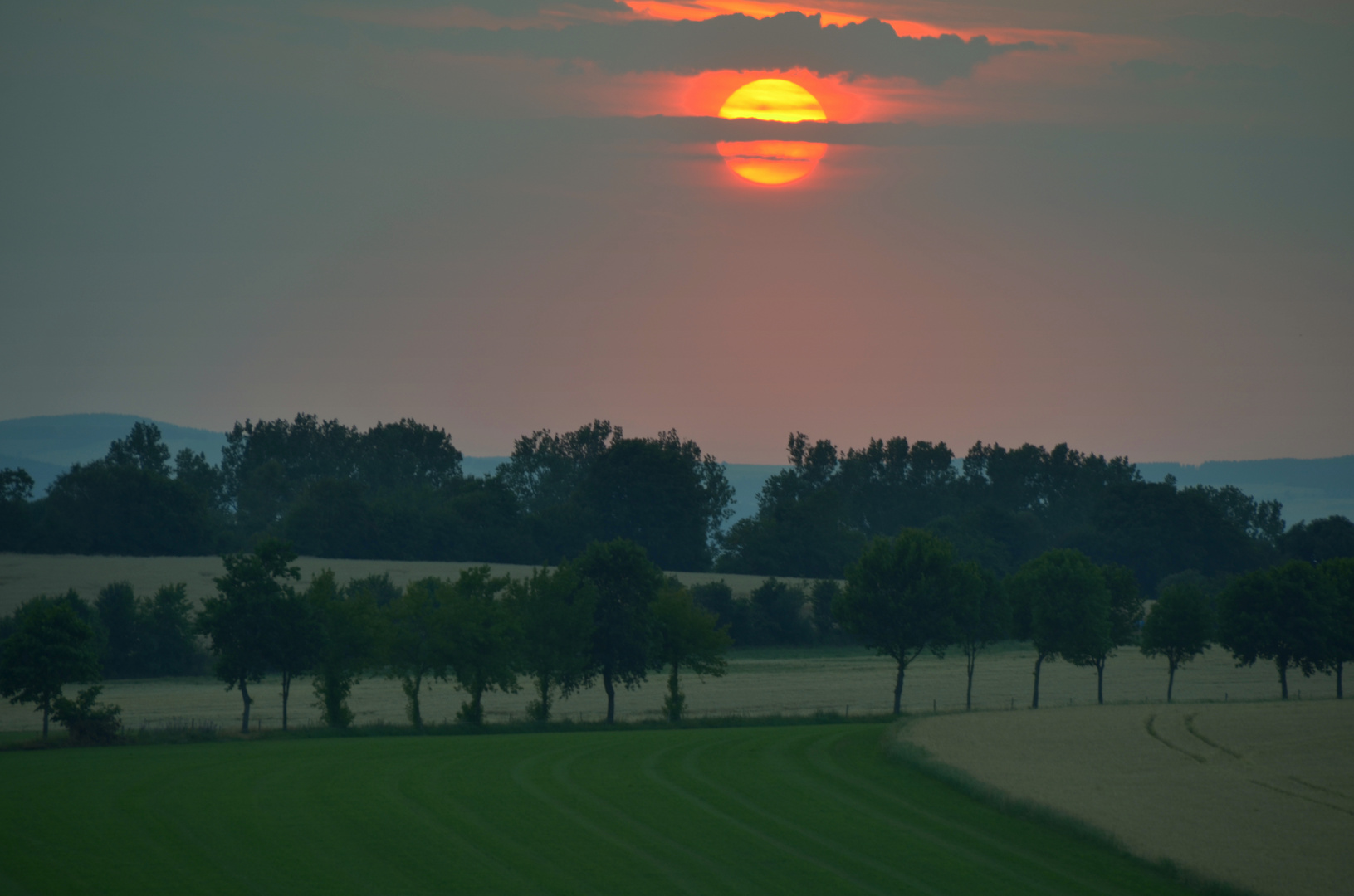 Sonnenuntergang im Erzgebirge