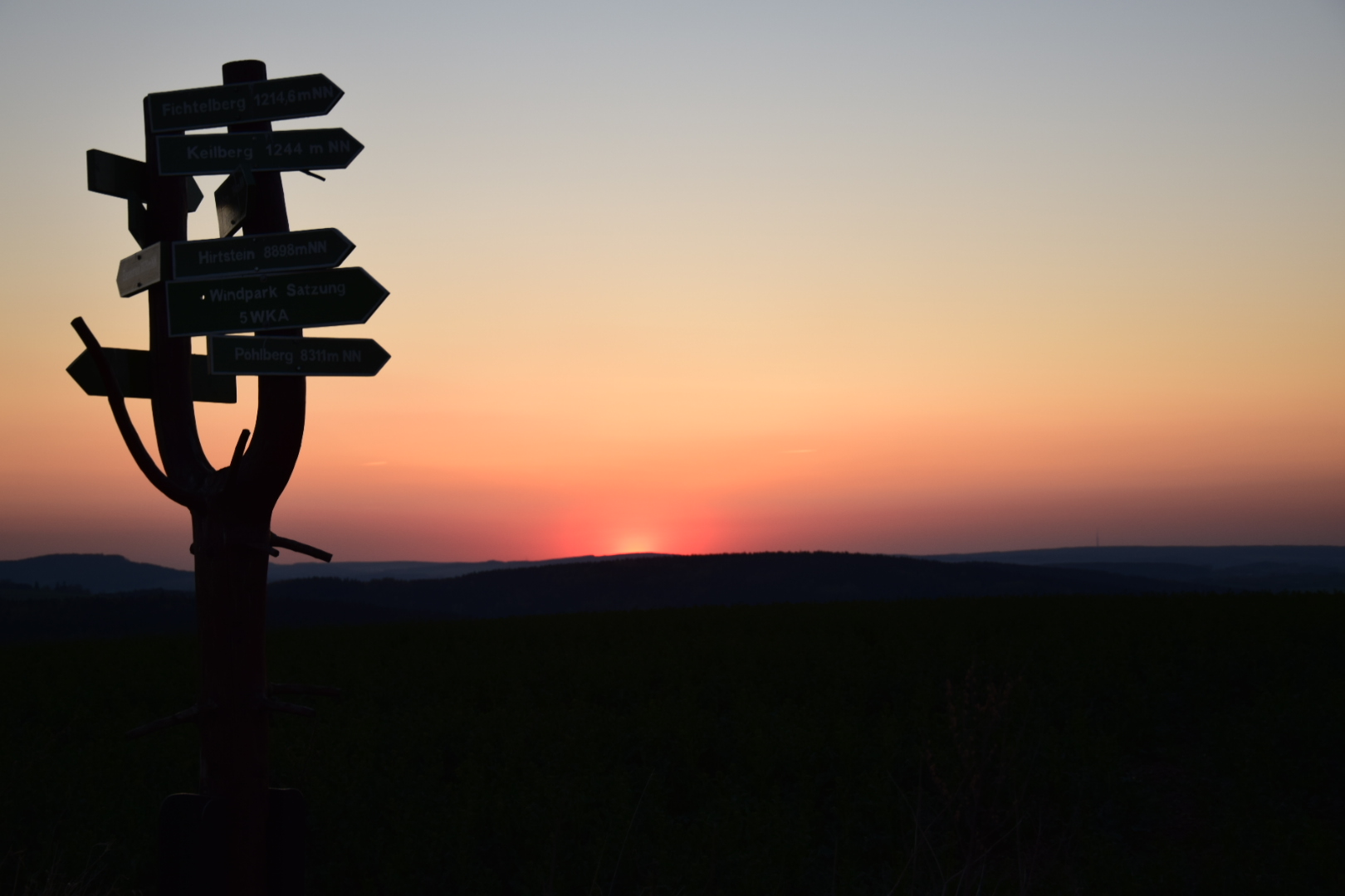 Sonnenuntergang im Erzgebirge